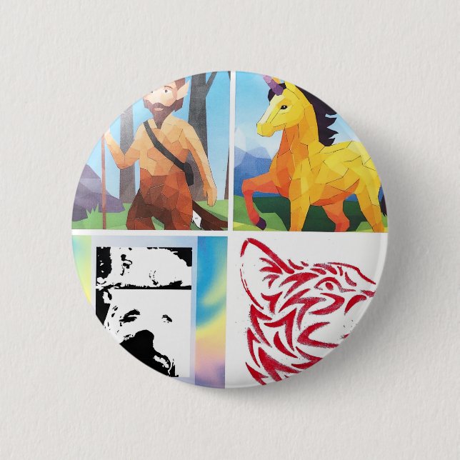 Square Fizzer 6 Cm Round Badge (Front)