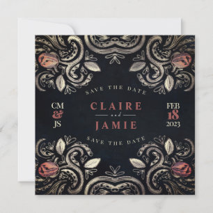 SQUARE FLAT INVITATION, 'Rustic Rose - Moulin Rou, Holiday Card