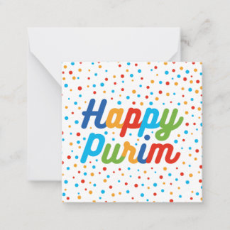 Square Flat Purim Holiday Card