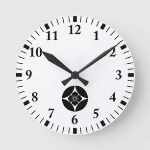 Square flower in seven treasures round clock