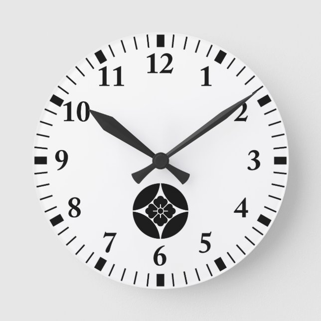 Square flower in seven treasures round clock (Front)