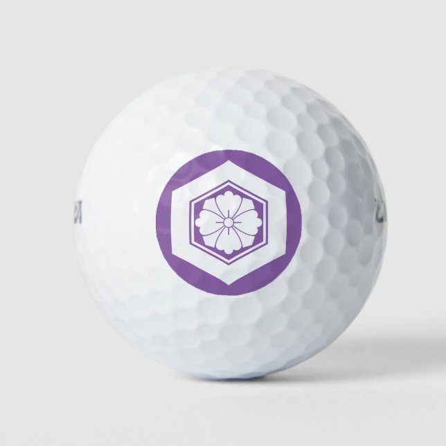 Square flower with Swords in tortoiseshell Golf Balls (Front)