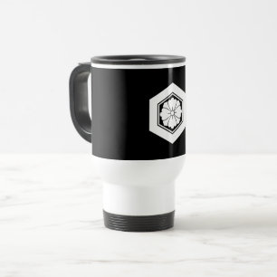 Square flower with Swords in tortoiseshell Travel Mug