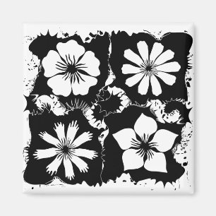 square flowers magnet