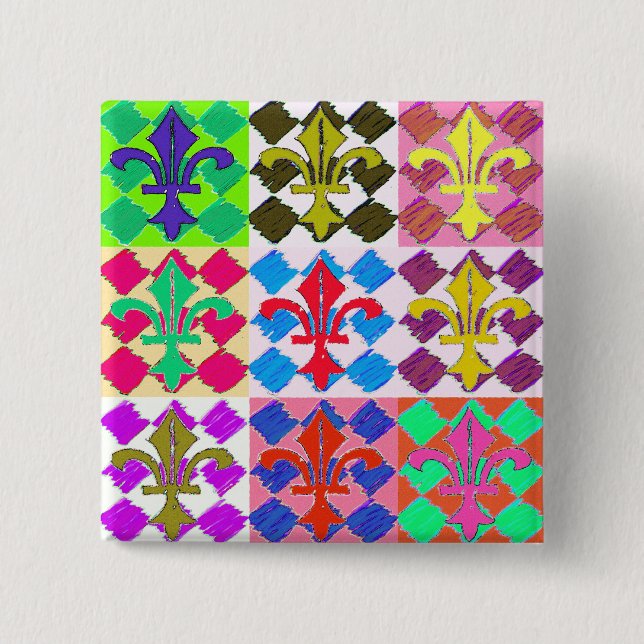 Square Fluer de Lys 15 Cm Square Badge (Front)