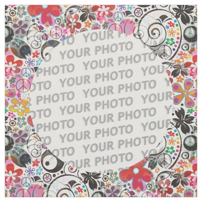 Square Frame Flower Power II + your photos & ideas Fabric (Swatch)