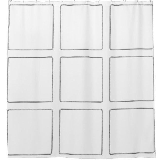 Square Frame silver + your ideas Shower Curtain (Front)