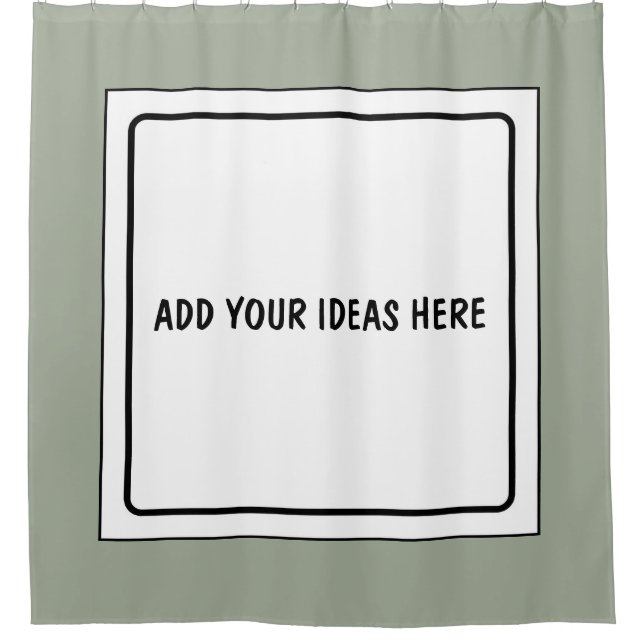 Square Frame white + your ideas Shower Curtain (Front)