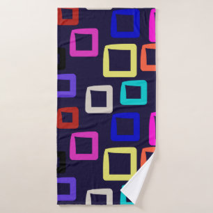 Square geometric painting, seamless design graphic bath towel