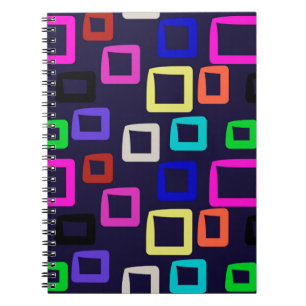 Square geometric painting, seamless design graphic notebook
