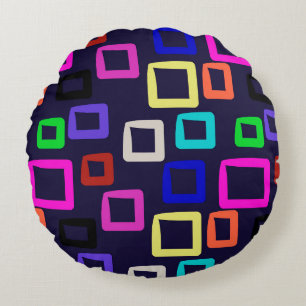 Square geometric painting, seamless design graphic round cushion