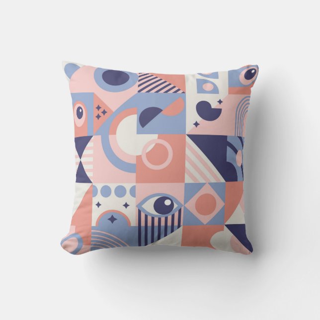Square Geometric Shapes Background. Aesthetics in  Cushion (Front)