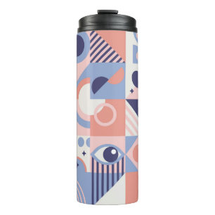 Square Geometric Shapes Background. Aesthetics in Thermal Tumbler