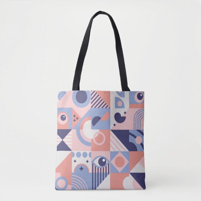 Square Geometric Shapes Background. Aesthetics in  Tote Bag (Front)
