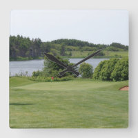 Square golf scene clock