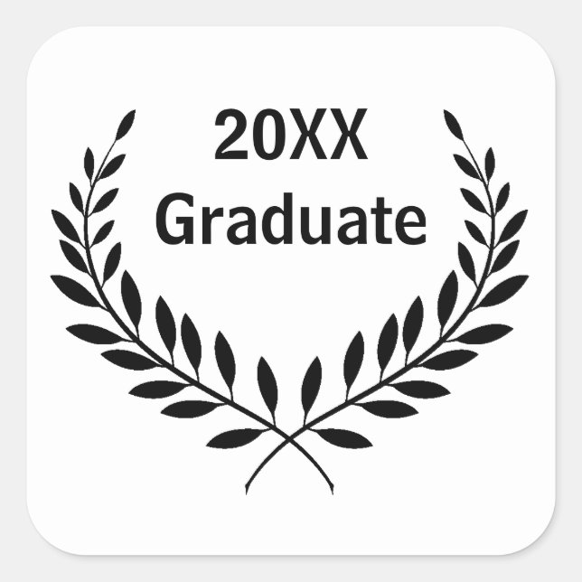 Square Graduate Date - Square Sticker (Front)