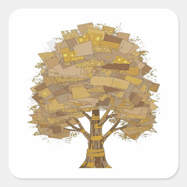 Square Grey TREE OF KNOWLEDGE Square Sticker (Front)