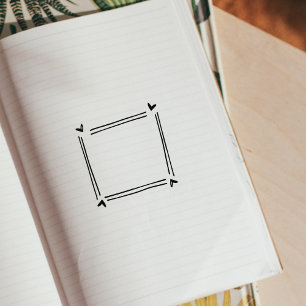 Square Hearts, Journal Frame  Rubber Stamp