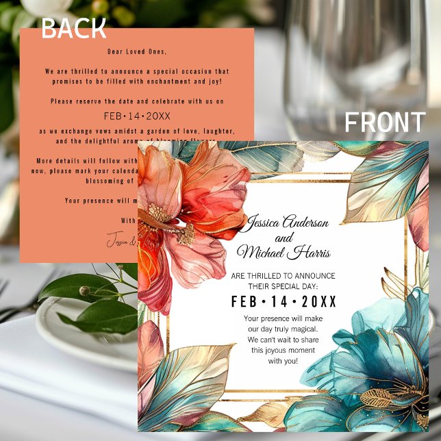 Square Hibiscus Serenade Paradise Save The Date (Square Hibiscus Serenade Paradise Save The Date card. Please explore the wide collection!  ❤️💍)