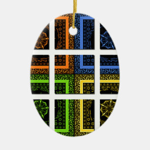 Square in a box ceramic tree decoration