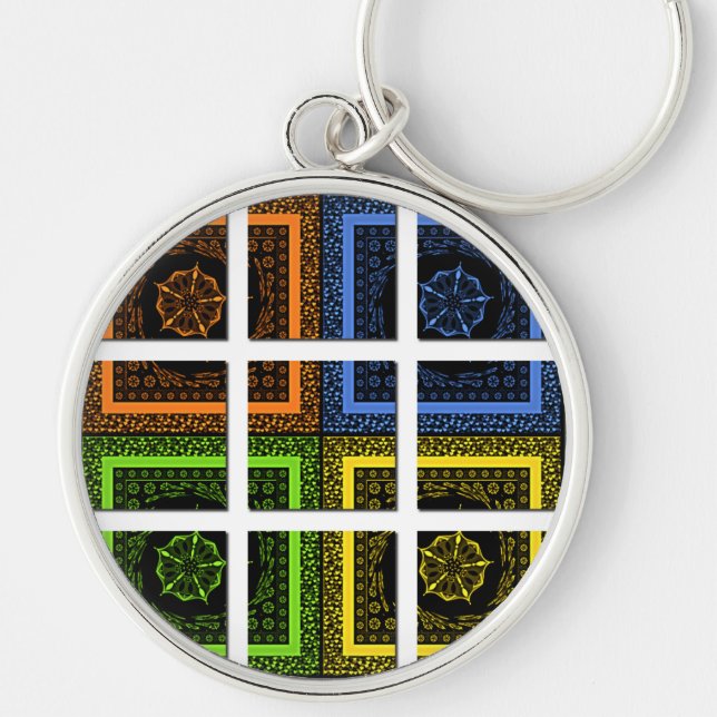 Square in a box key ring (Front)