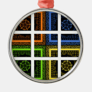 Square in a box metal tree decoration