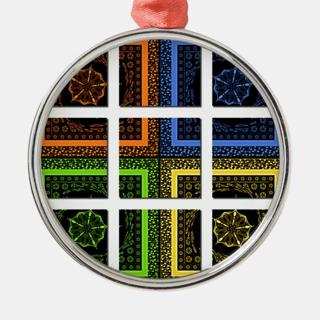 Square in a box metal tree decoration (Front)