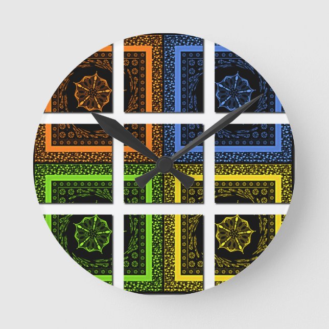 Square in a box round clock (Front)