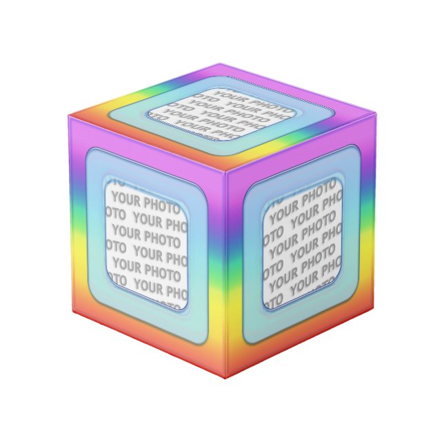 Square in Square Frame coloured III + your photo (Front Angled)