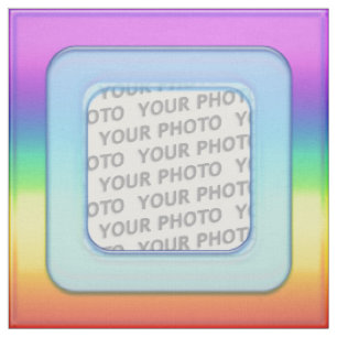 Square in Square Frame coloured III + your photo Fabric