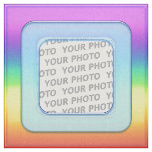 Square in Square Frame coloured III + your photo Fabric (Swatch)