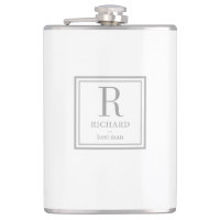 Square Initial EDITABLE COLOR Personalised Flask