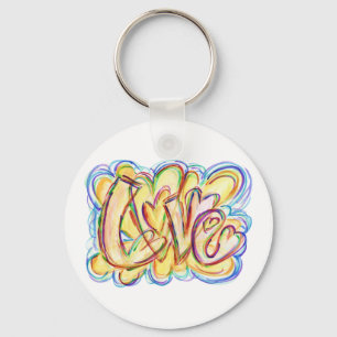Square Inspirational Word Heal Art Keychain