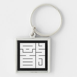 Square kanji character for Dragon Key Ring
