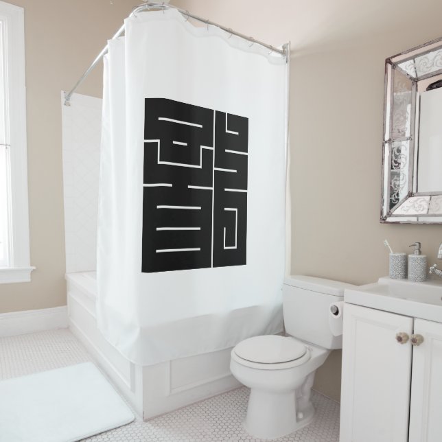 Square kanji character for Dragon Shower Curtain (In Situ)