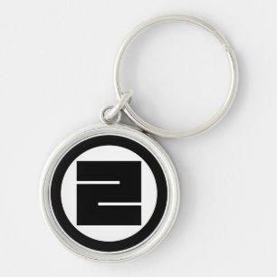Square kanji character for ONE in circle Key Ring