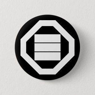 Square Kanji characters for three in Oshiki 6 Cm Round Badge