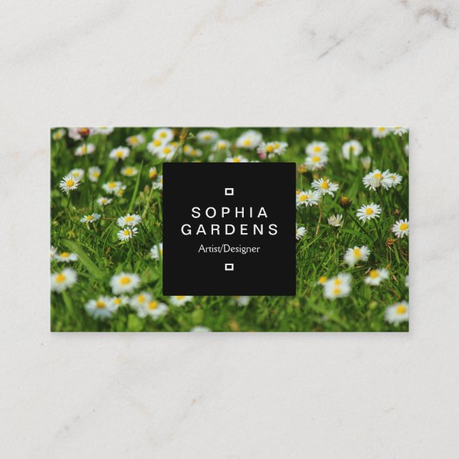 Square Label 01a - Daisy Meadow Business Card (Front)