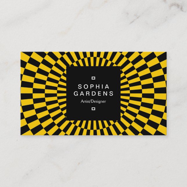 Square Label 01a - Op Art 09 Business Card (Front)