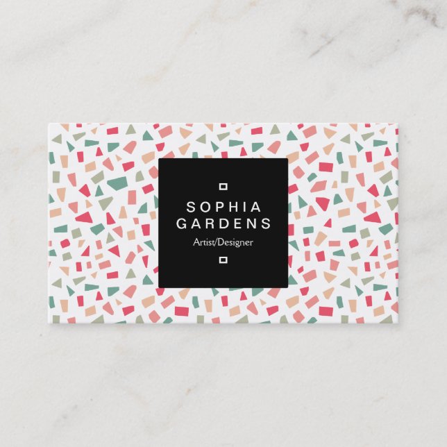 Square Label 01a - Shards Colours 01 Business Card (Front)