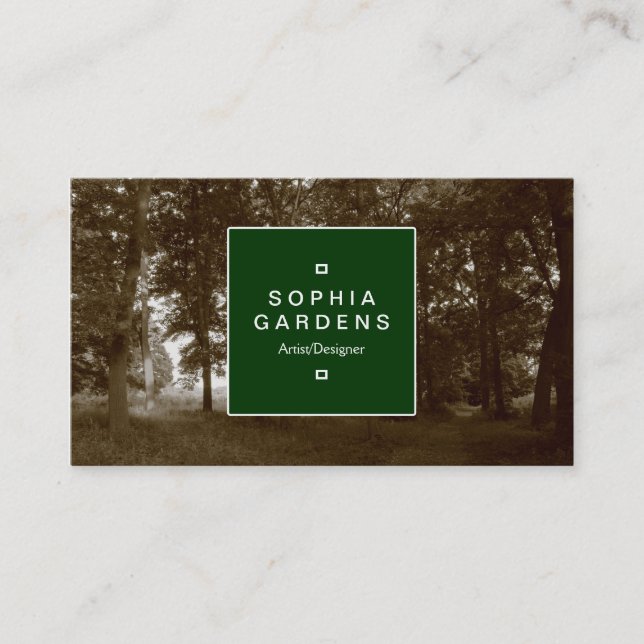 Square Label 02a - In the Park Business Card (Front)
