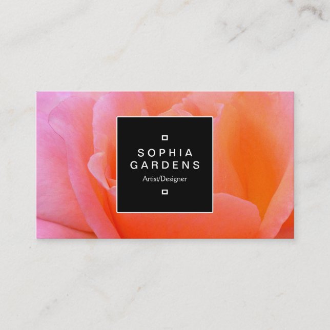 Square Label 02a - Rose Business Card (Front)