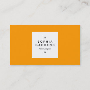 Square Label 03 - Yellow Orange Business Card