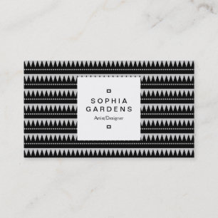 Square Label 03a - Aztec Mountains - Light Grey Business Card