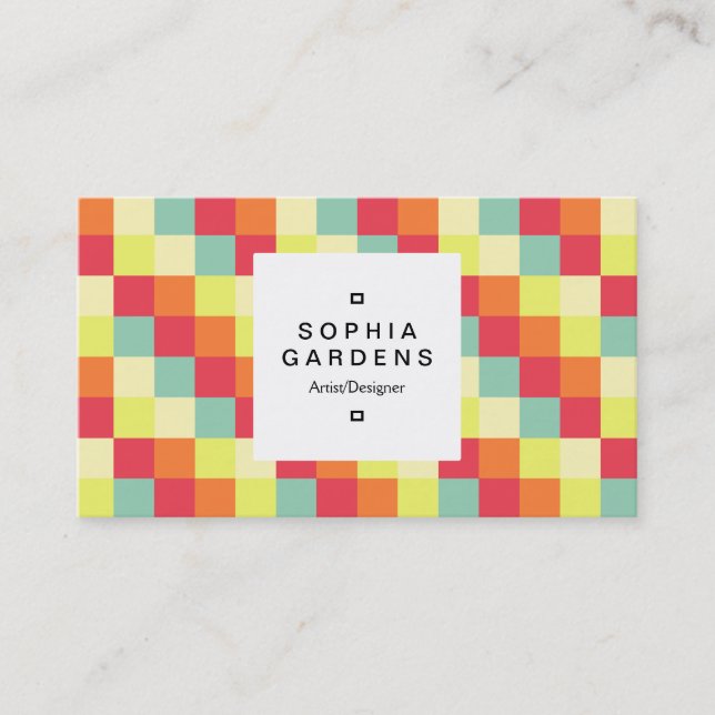 Square Label 03a - Colour Squares 010 Business Card (Front)