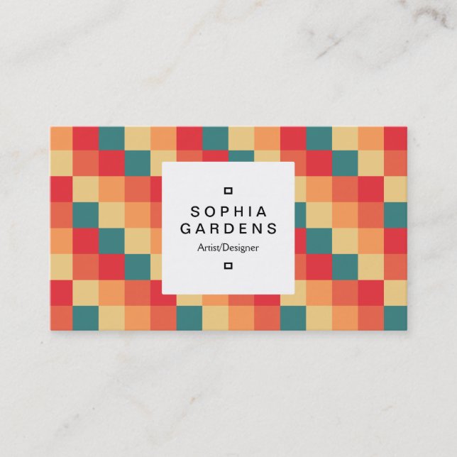 Square Label 03a - Colour Squares 017 Business Card (Front)