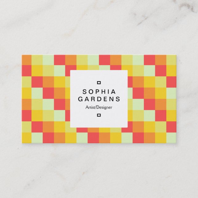 Square Label 03a - Colour Squares 07 Business Card (Front)