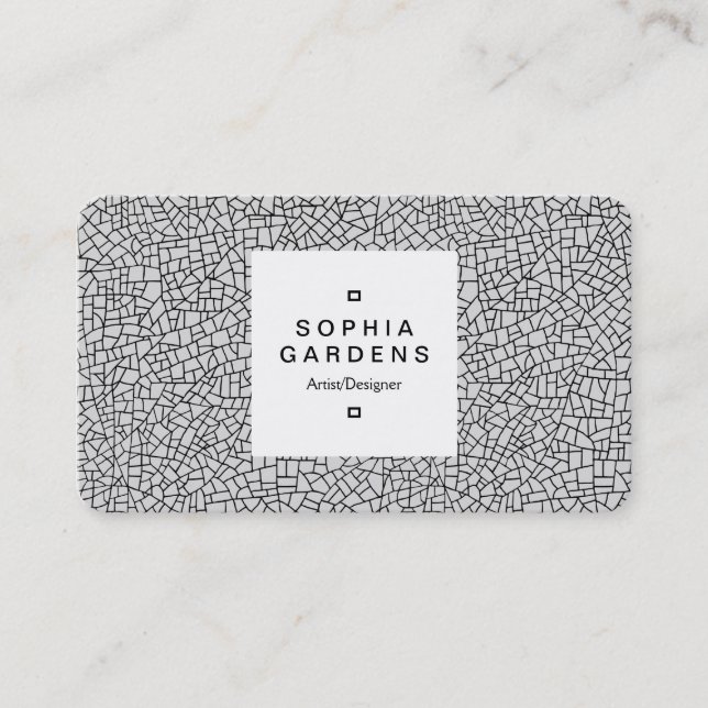 Square Label 03a - Craquelure Pattern Business Card (Front)