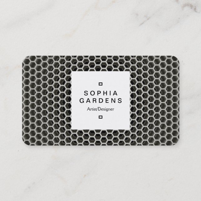 Square Label 03a - Honeycomb Warm Business Card (Front)