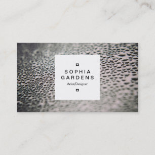 Square Label 03a - Water Droplets on Glass 02 Business Card